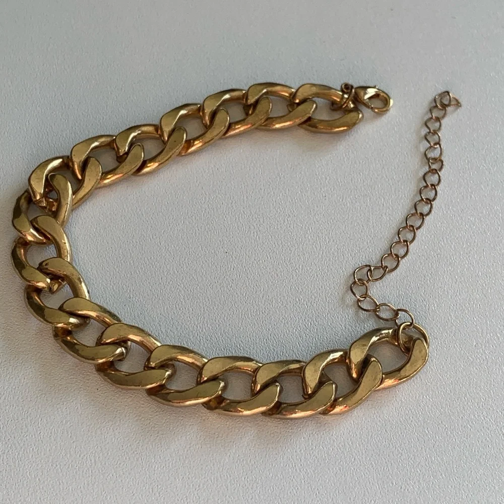 Large Cuban Link Gold Plated Chain Bracelet